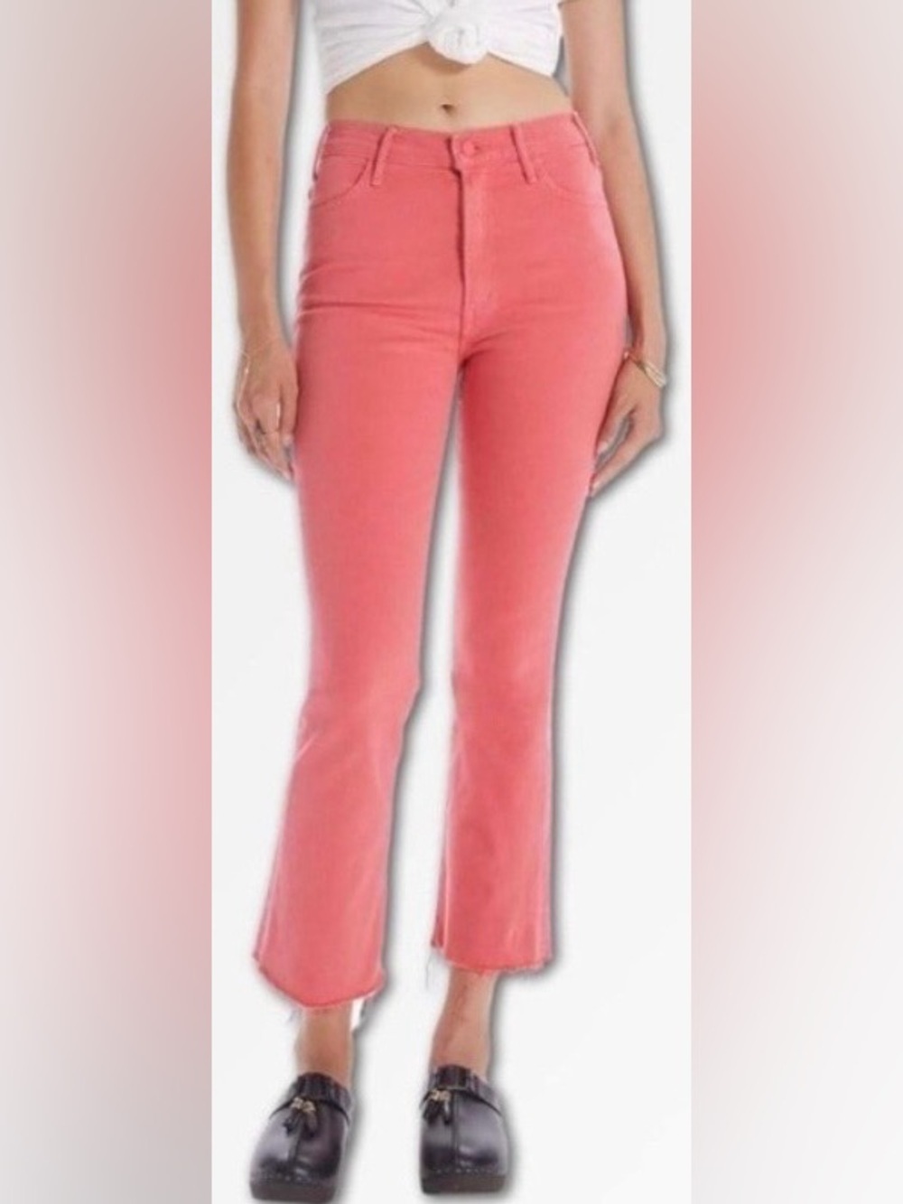 RARE SOLD OUT MOTHER The Hustler Ankle Fray Jeans Rose of Sharon NWT 26